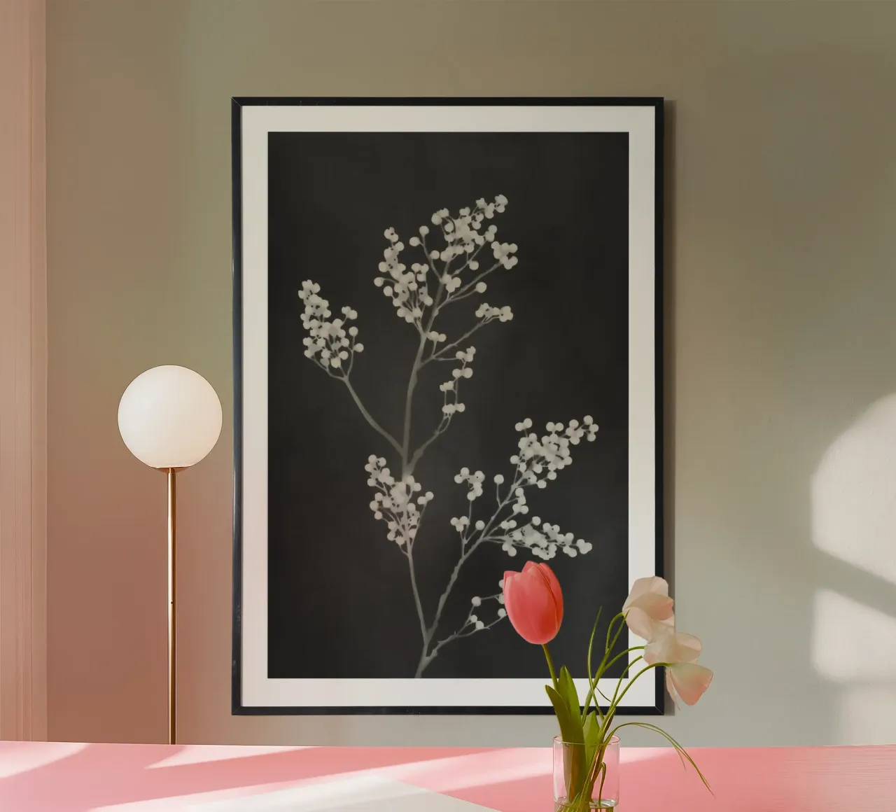 Cianotipia floreale nera poster da amini54