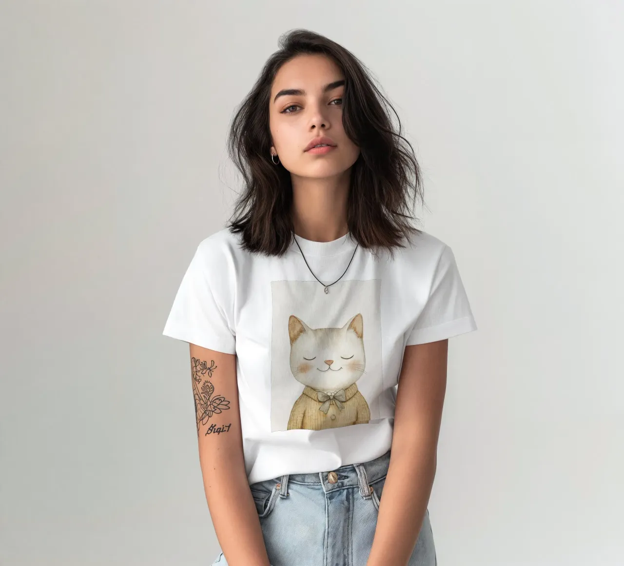 Gatto pastello amore Felix t-shirt da Carinaprint