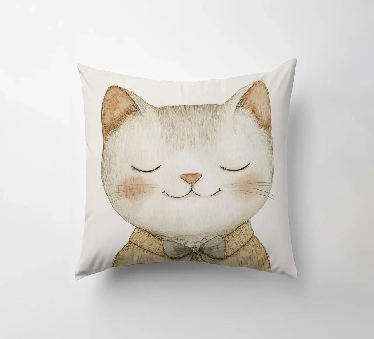 Gatto pastello amore Felix cuscino da Carinaprint