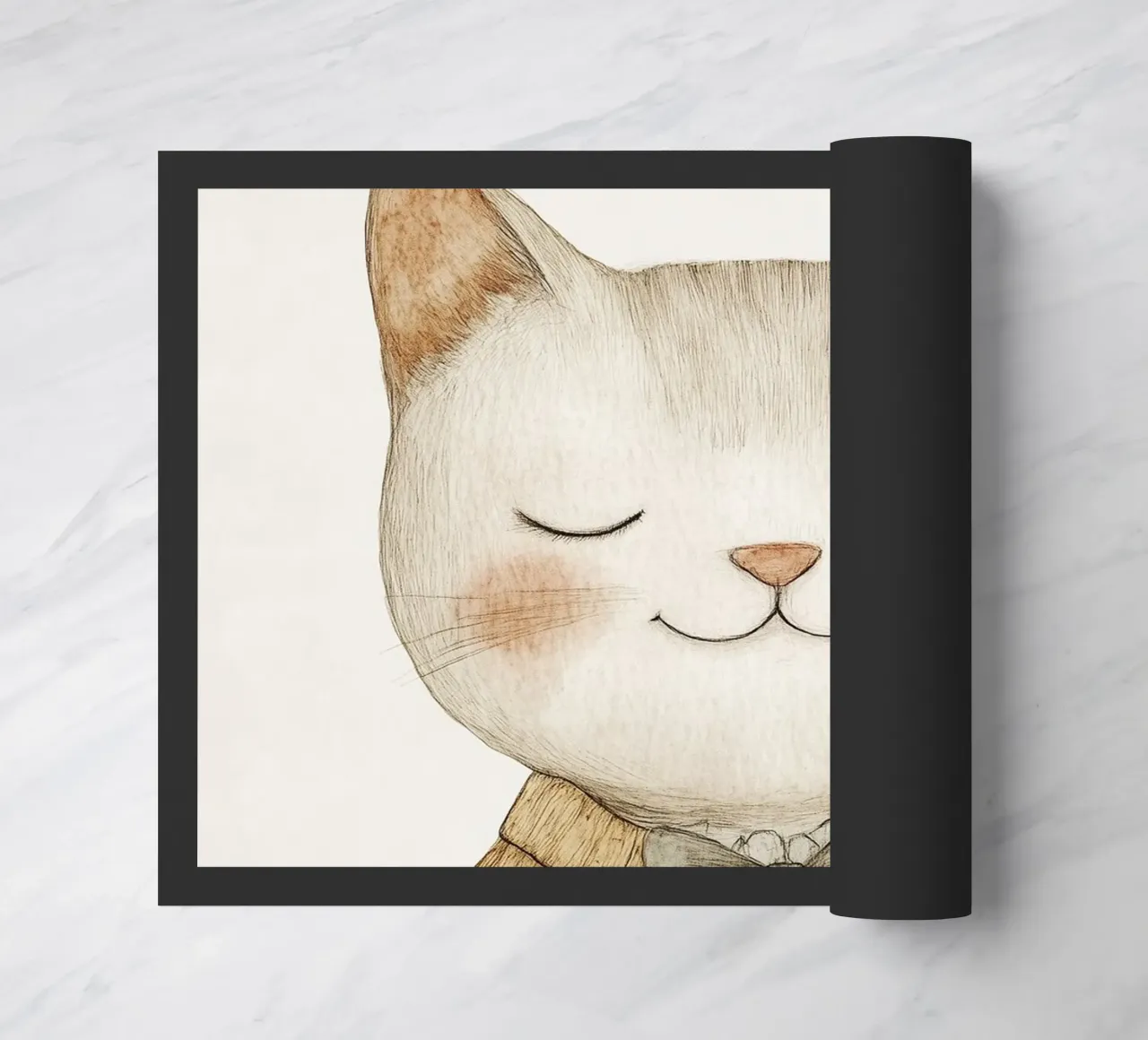 Gatto pastello amore Felix zerbino da Carinaprint