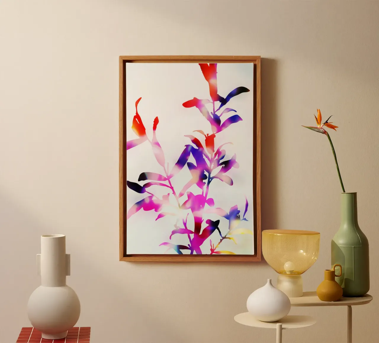 Florescence Viola canvas with Floater frame by amini54