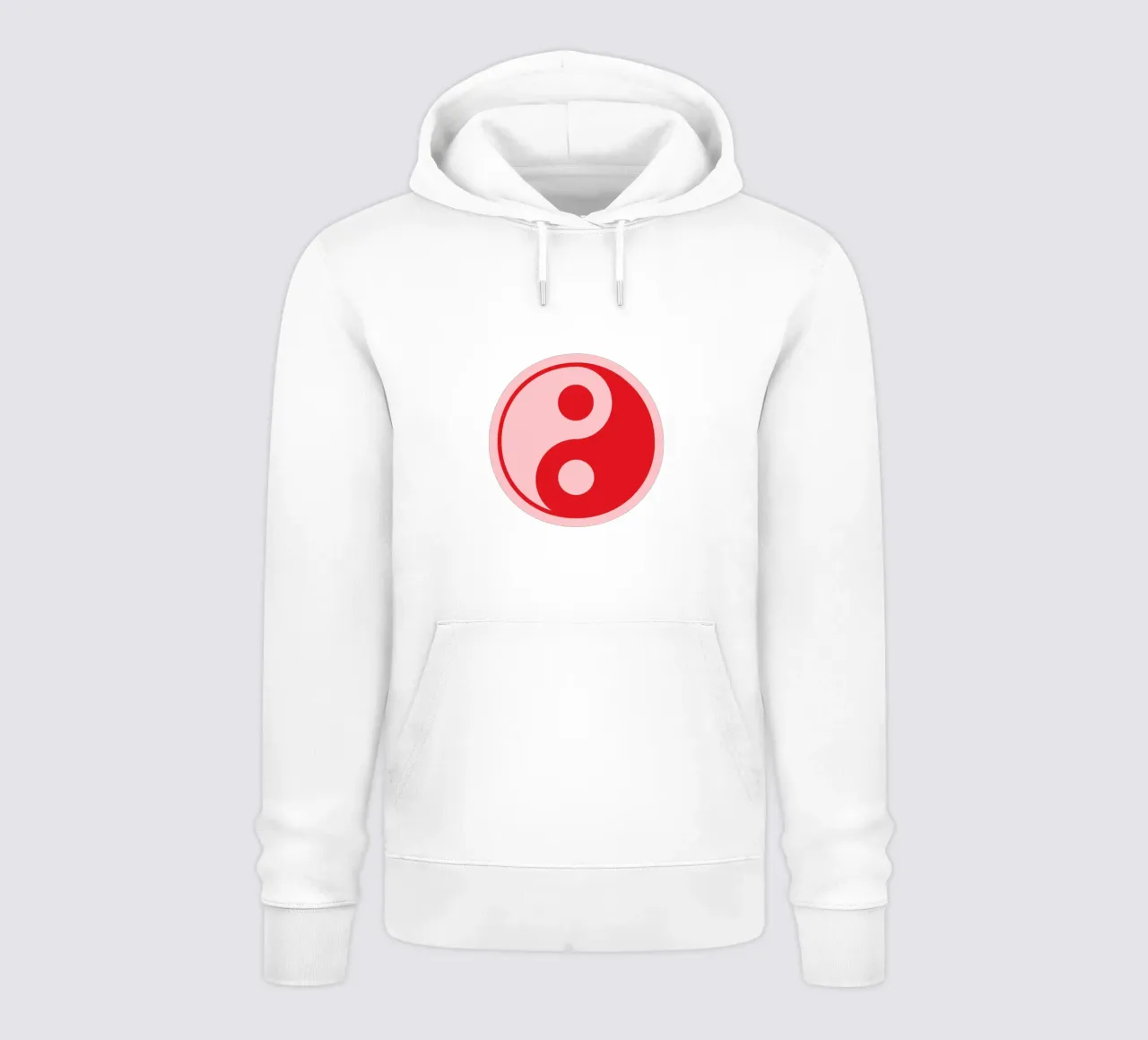 Stampa Ying e Yang rosa e rosso felpa con cappuccio da pdigitalprints