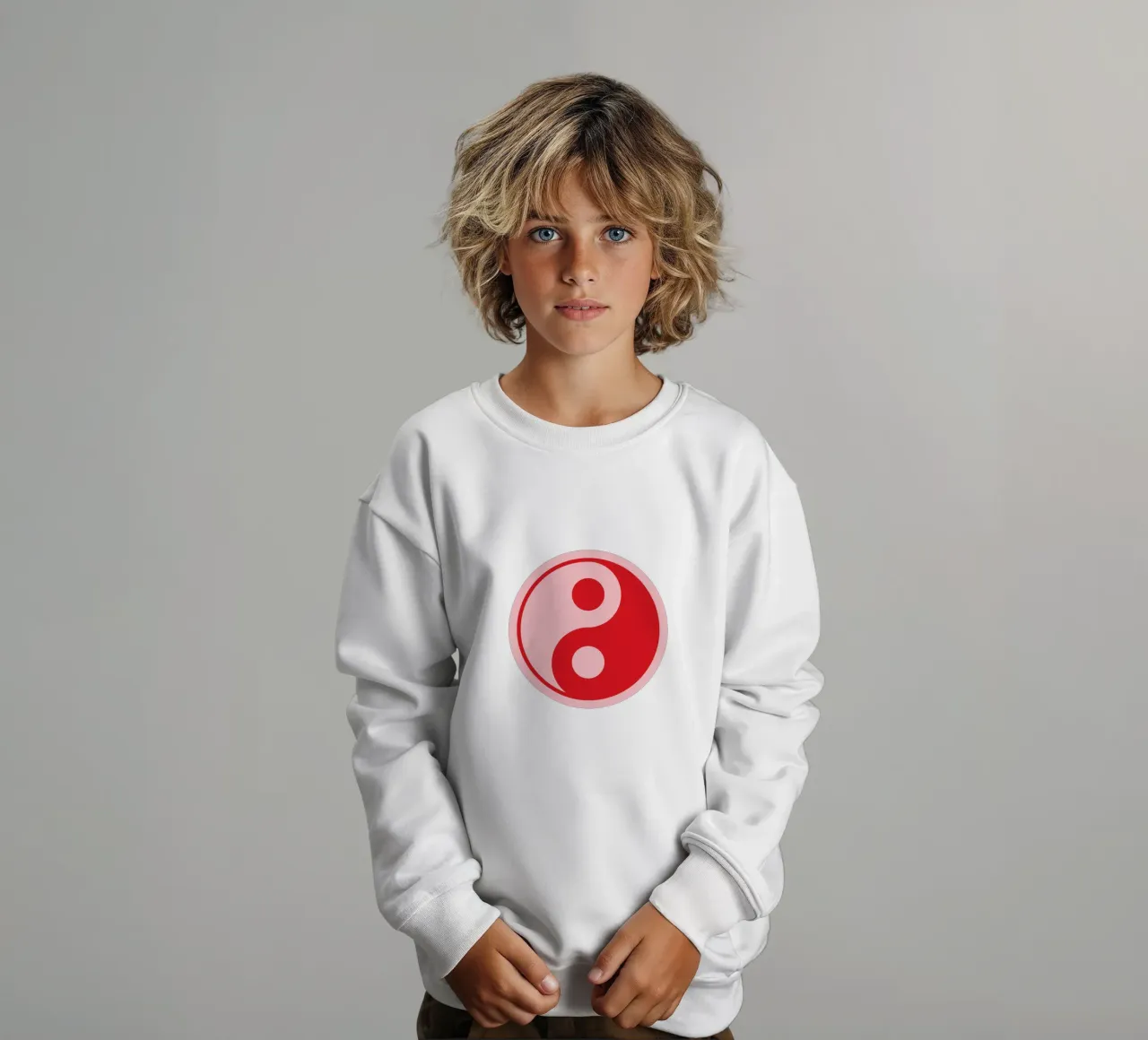 Stampa Ying e Yang rosa e rosso felpa bambino da pdigitalprints