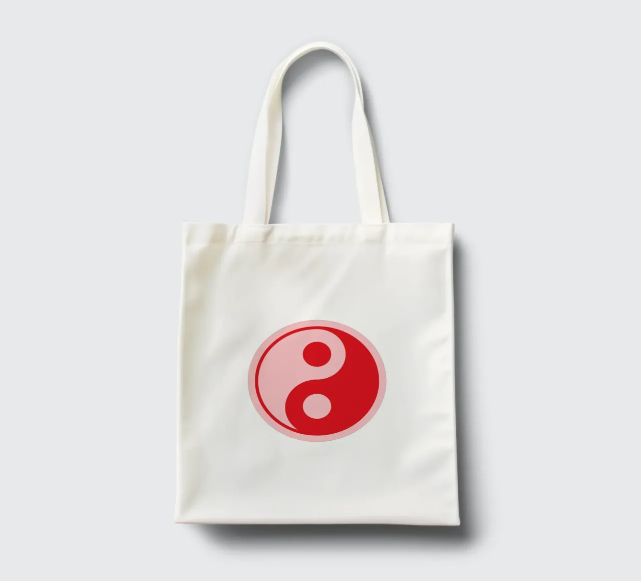 Pink and Red Ying and Yang print tote bag by pdigitalprints
