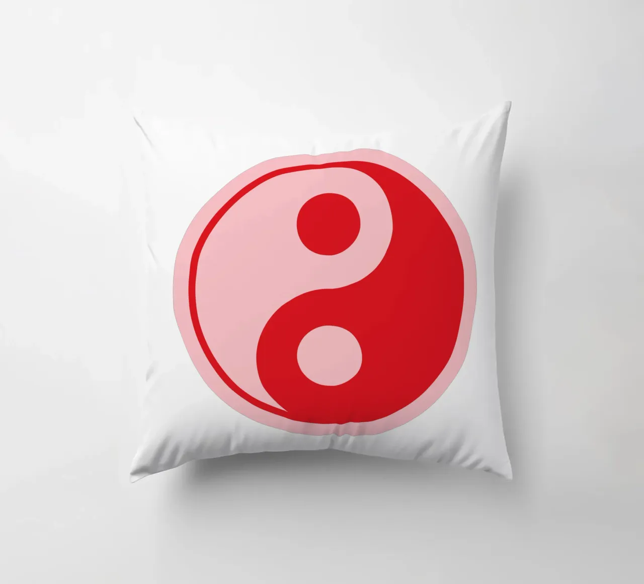 Stampa Ying e Yang rosa e rosso cuscino da pdigitalprints