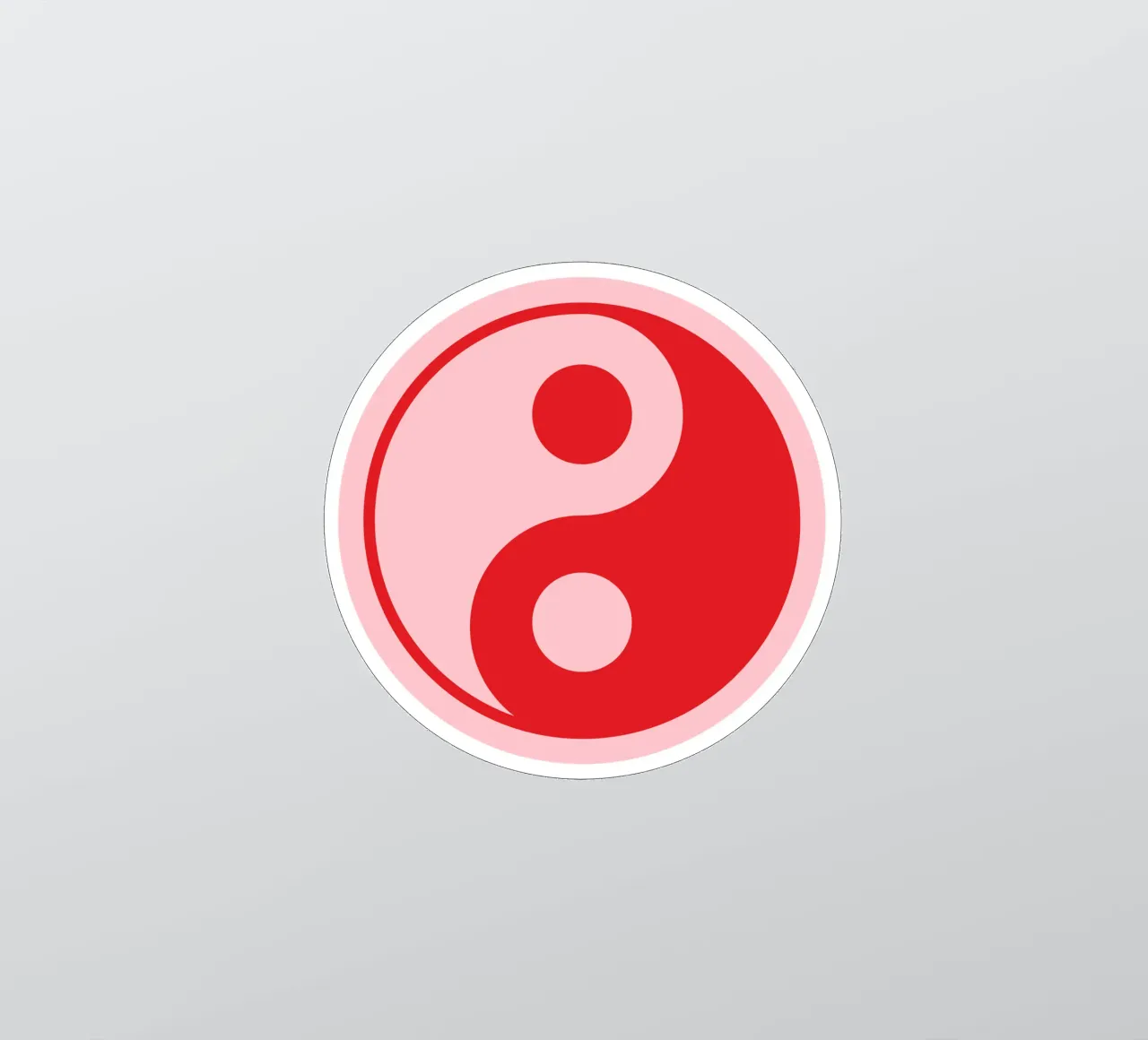 Pink and Red Ying and Yang print sticker by pdigitalprints