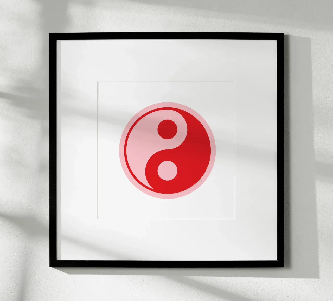 Stampa Ying e Yang rosa e rosso poster da pdigitalprints