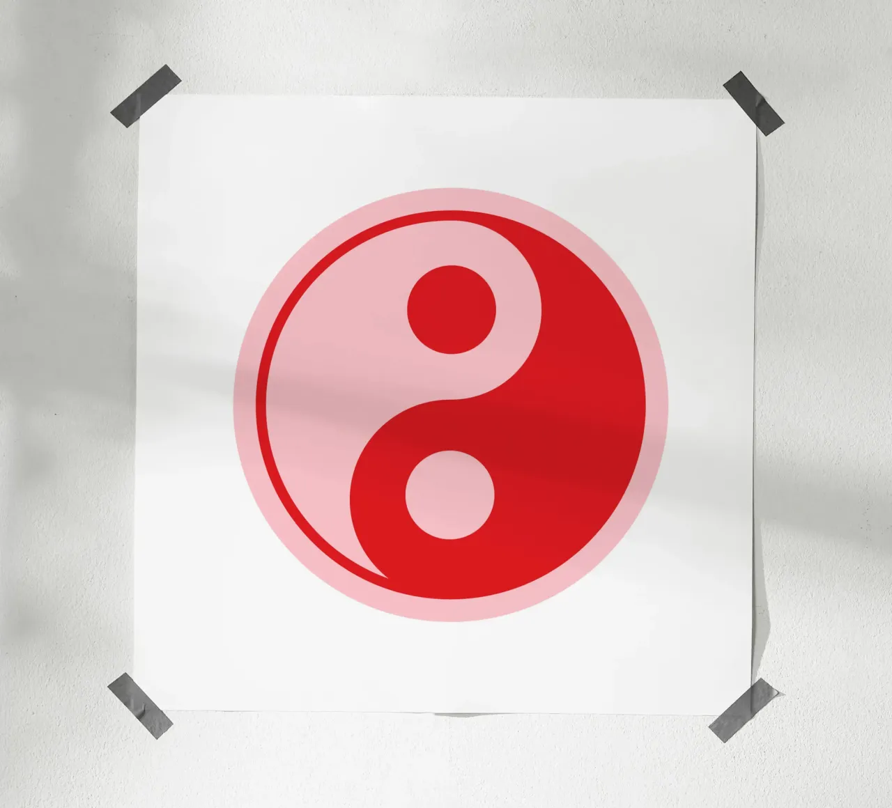 Stampa Ying e Yang rosa e rosso poster da pdigitalprints