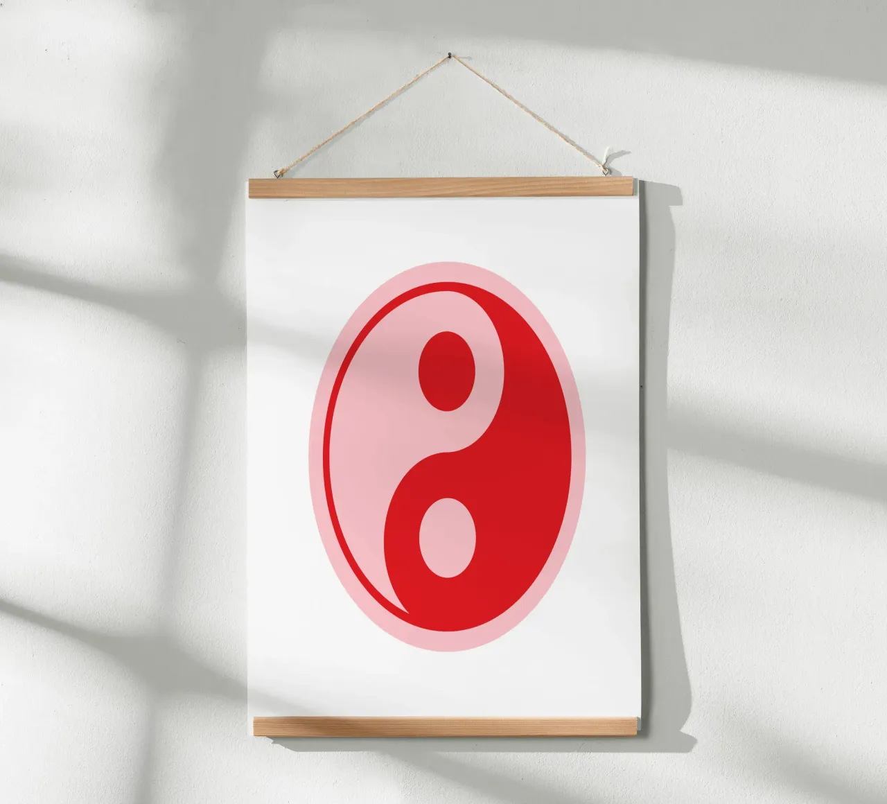 Stampa Ying e Yang rosa e rosso poster da pdigitalprints