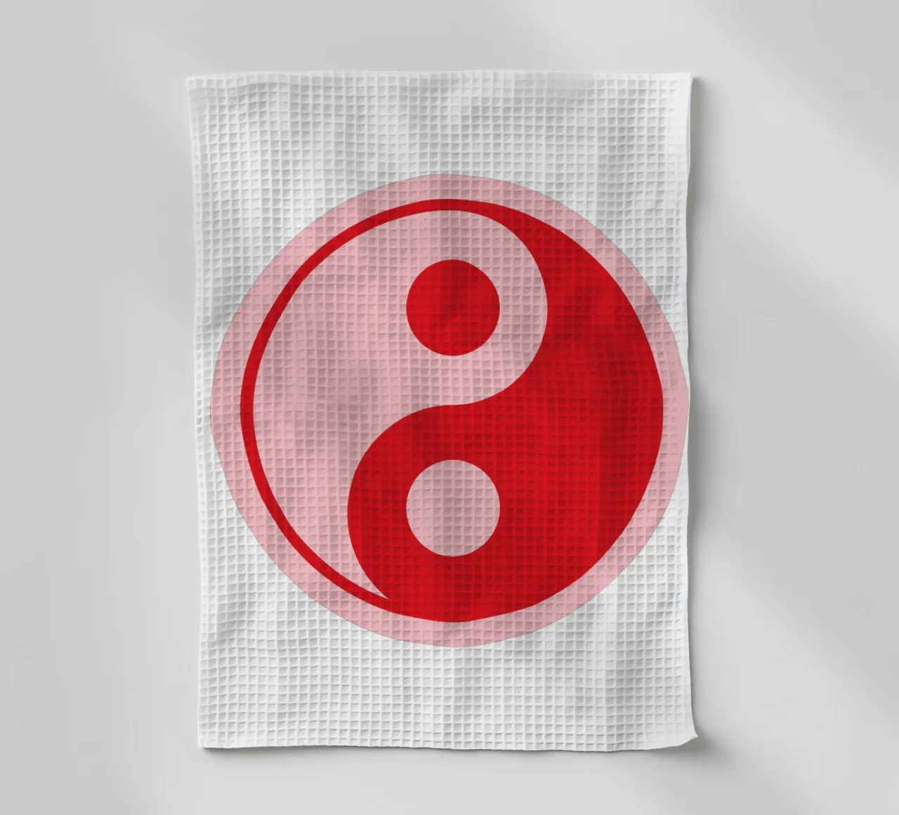 Pink and Red Ying and Yang print tea towel by pdigitalprints