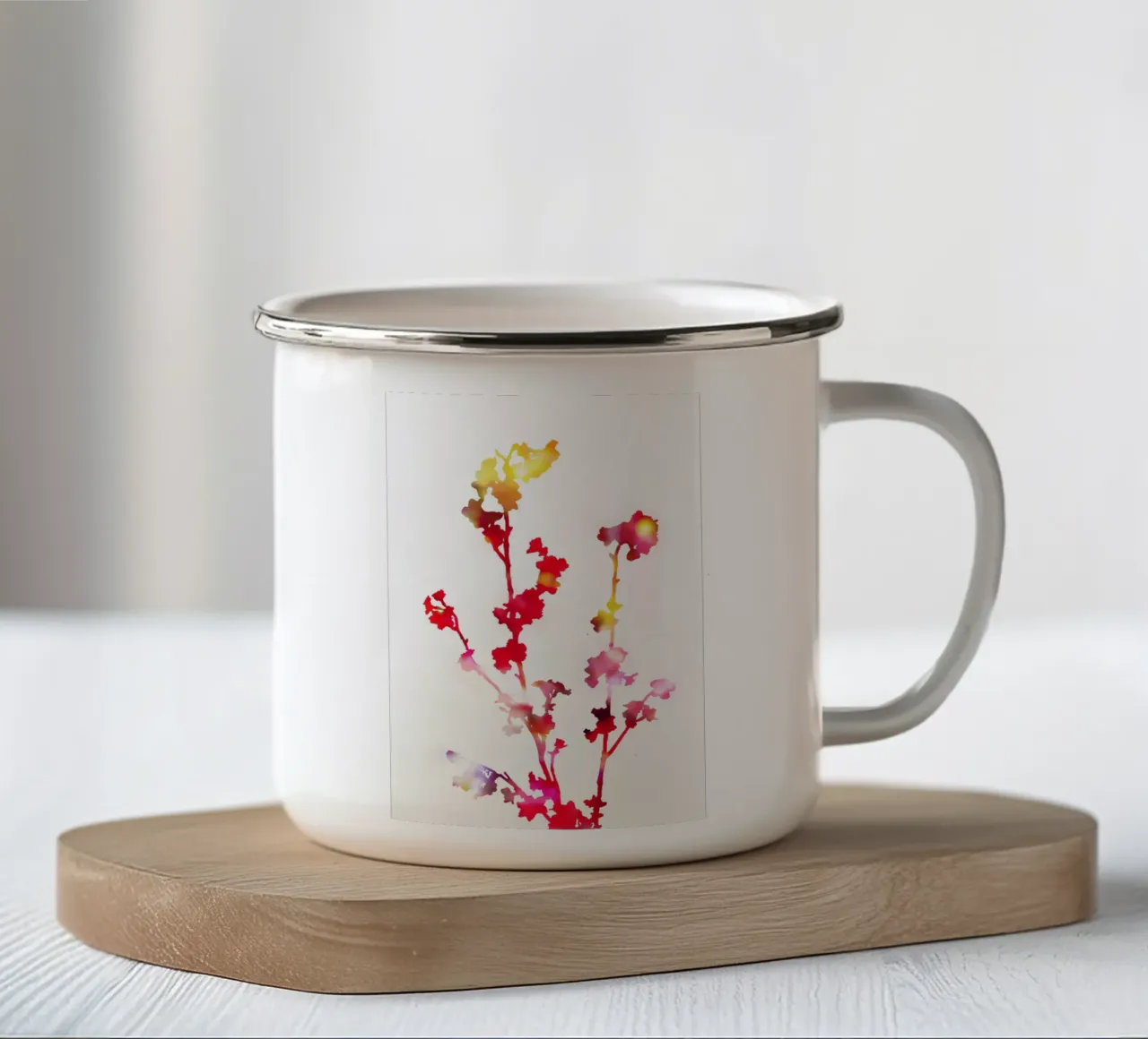 Rosso Florescenza tazza in smalto da amini54