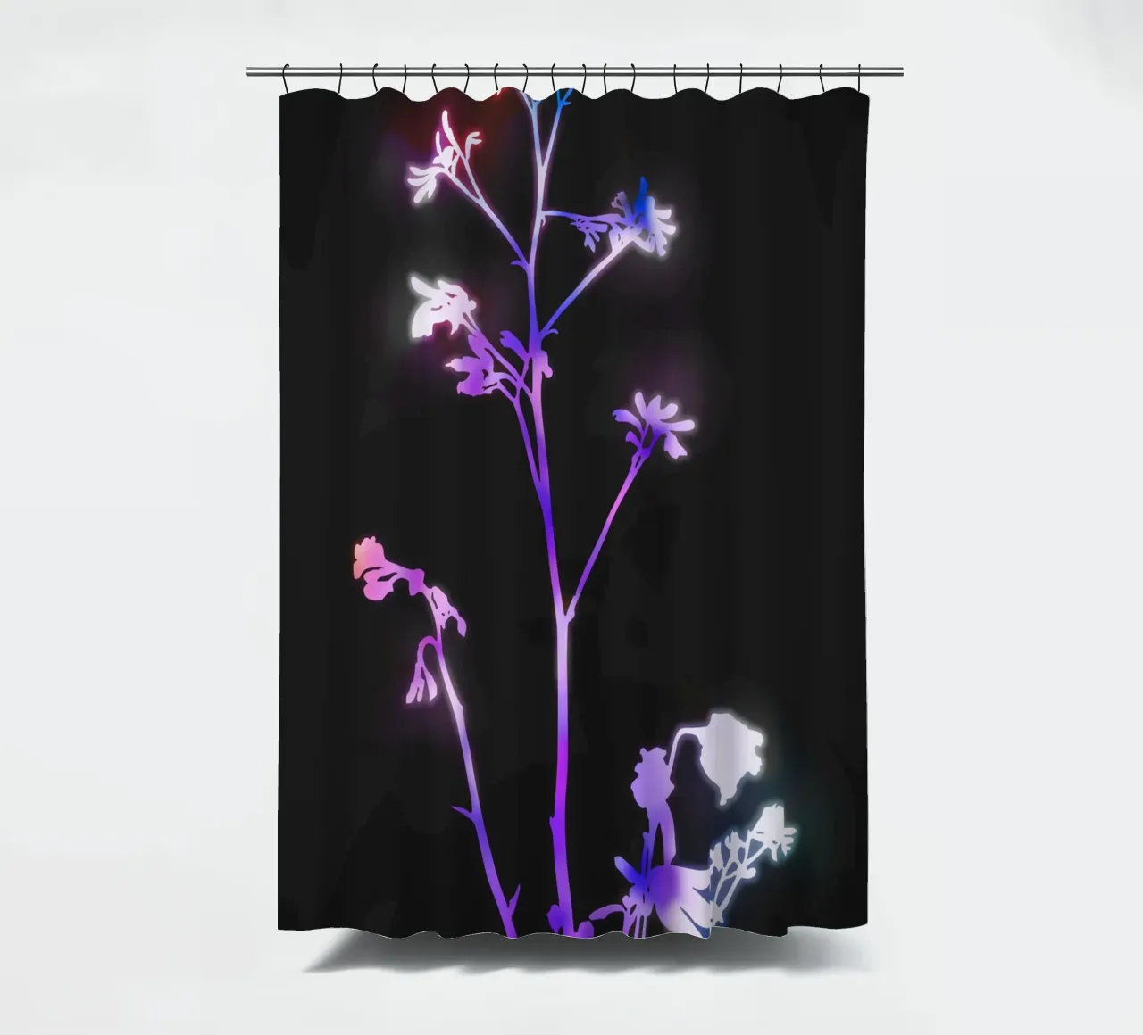 Florescence Purple shower curtain by amini54