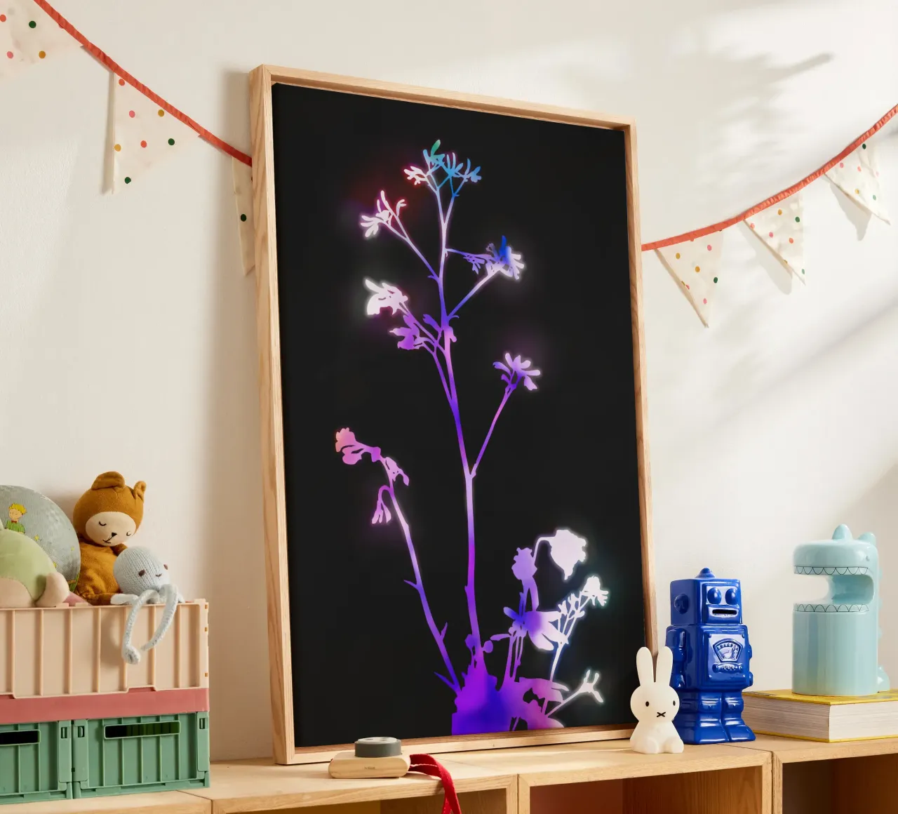 Florescenza viola tela con Cornice a cassetta da amini54