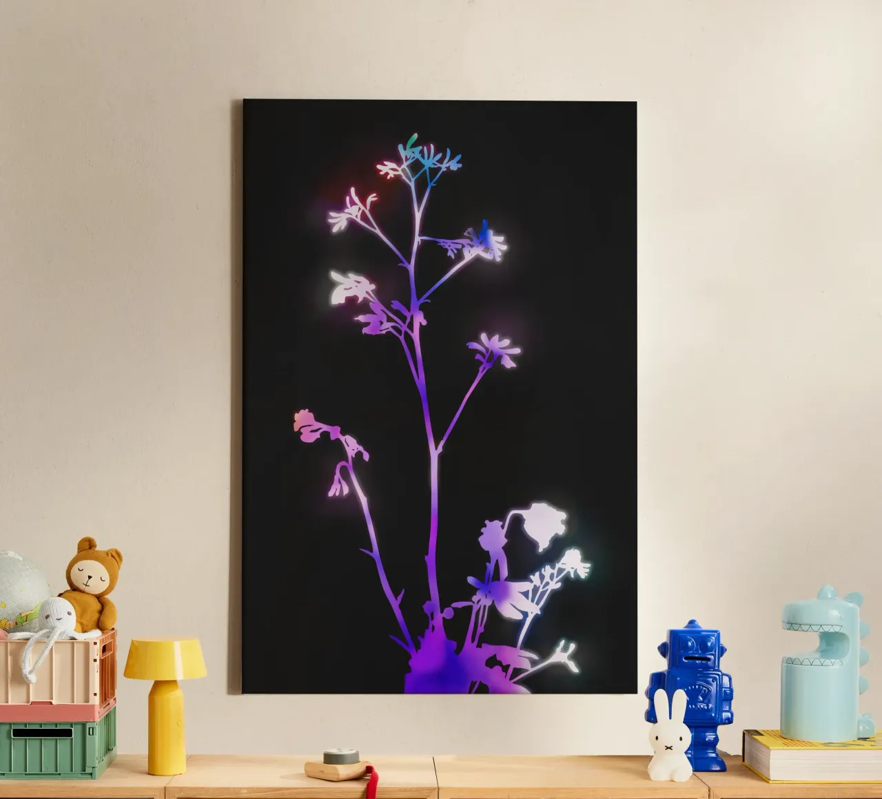 Florescenza viola tela con Cornice a cassetta da amini54