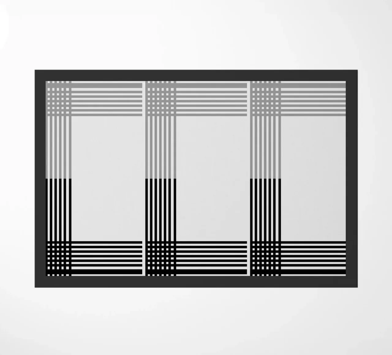 Gray Black Lines Pattern doormat by KHouse Studio