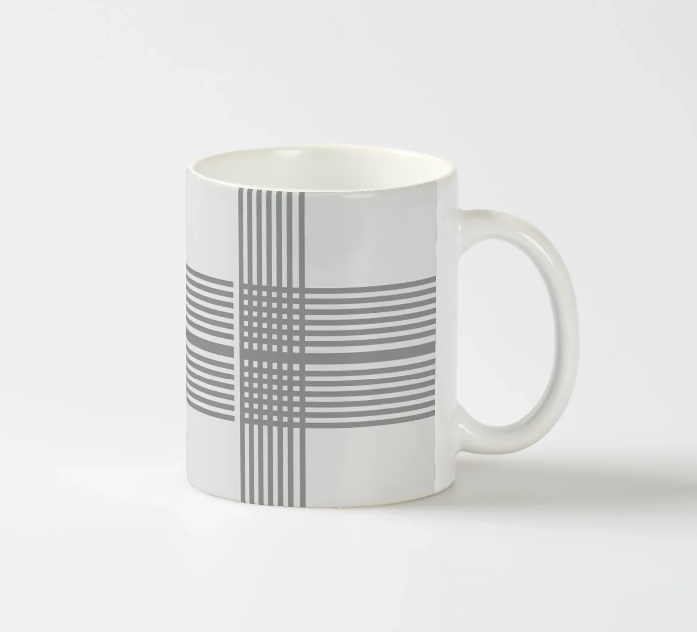 Gray Black Lines Pattern ceramic mug by KHouse Studio