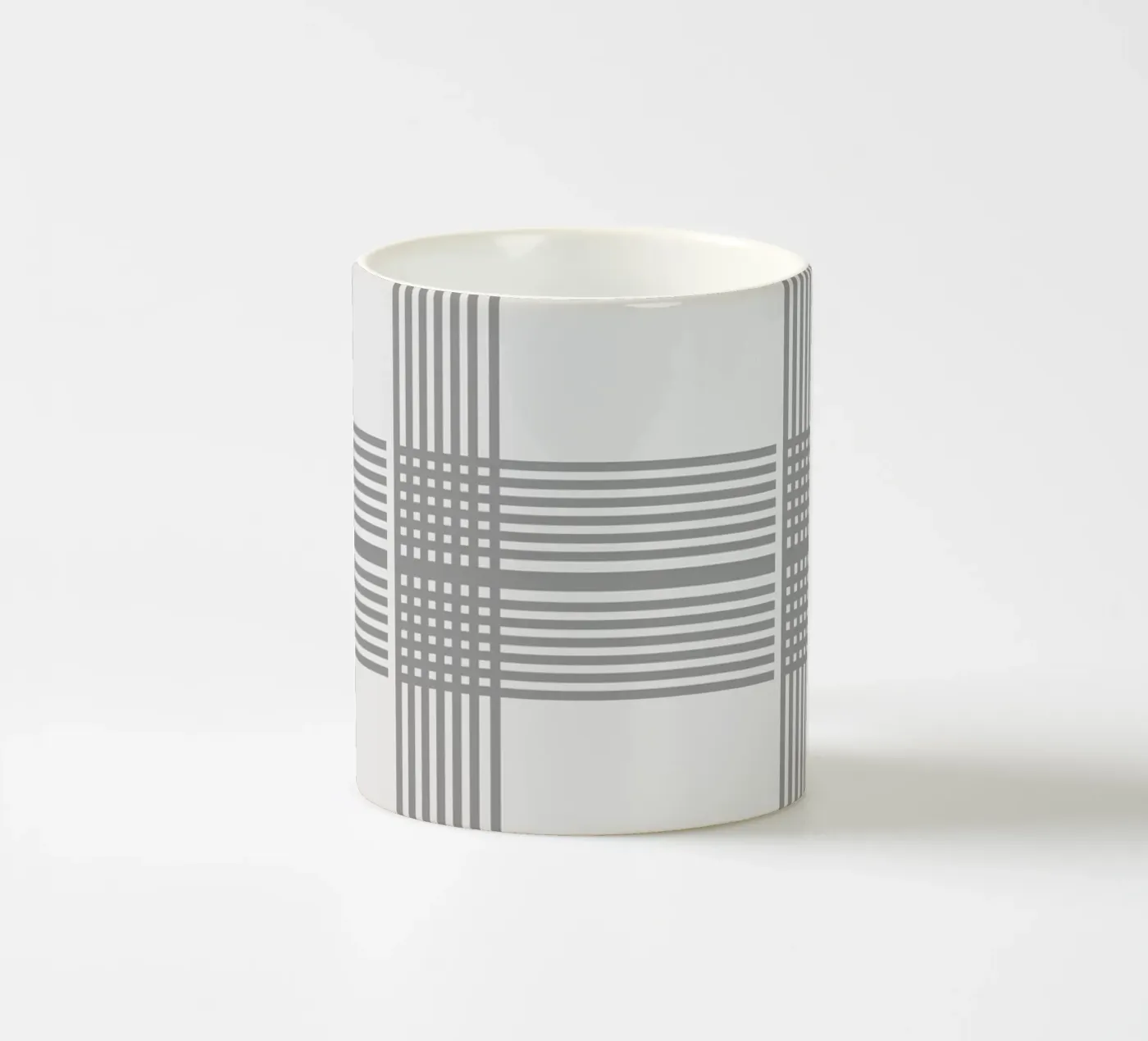 Gray Black Lines Pattern ceramic mug by KHouse Studio