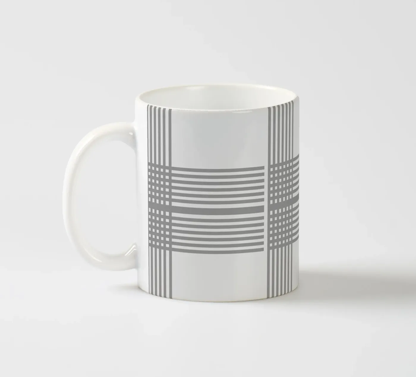 Gray Black Lines Pattern ceramic mug by KHouse Studio