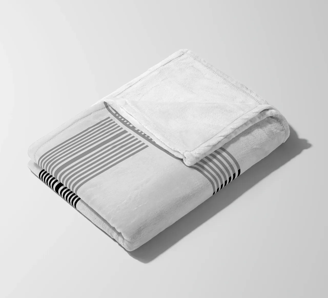 Gray Black Lines Pattern fleece blanket by KHouse Studio