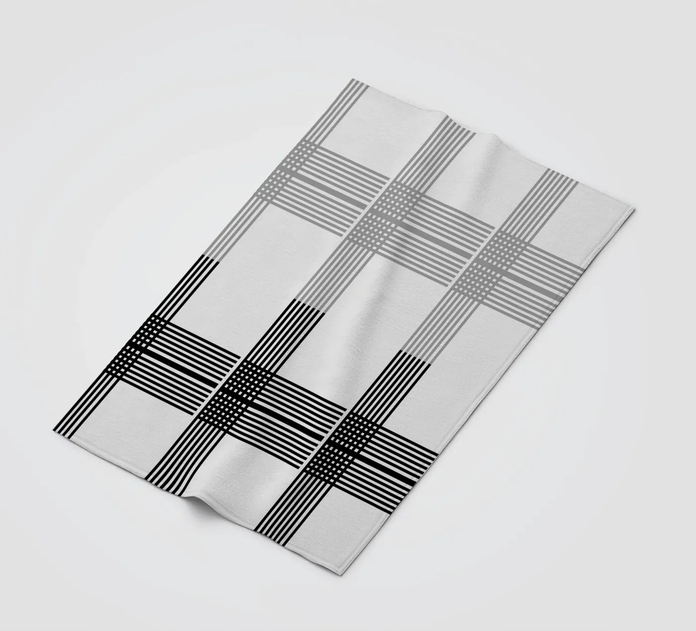 Gray Black Lines Pattern coperta in pile da KHouse Studio