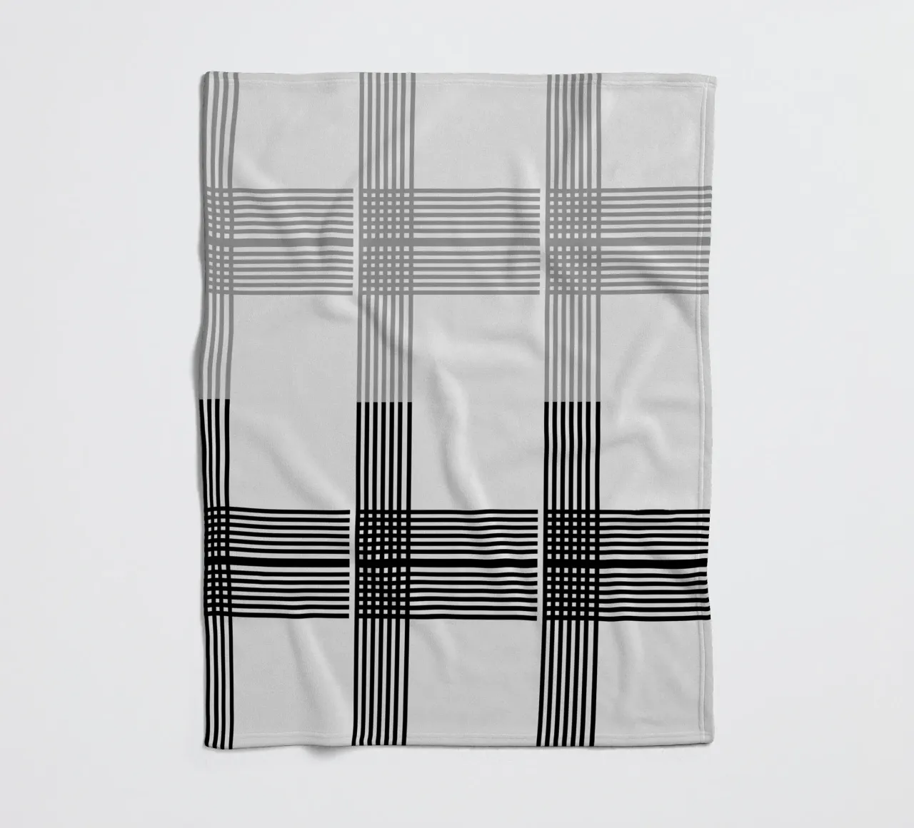 Gray Black Lines Pattern fleece blanket by KHouse Studio