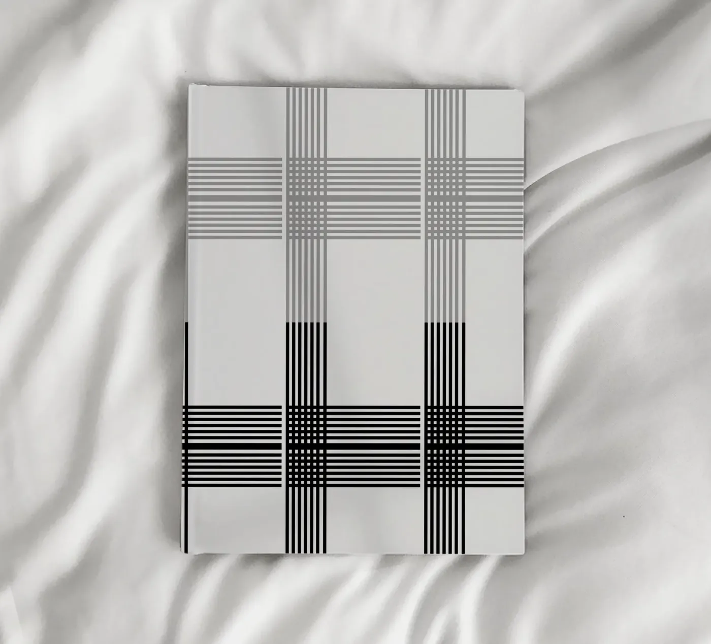 Gray Black Lines Pattern notebook by KHouse Studio