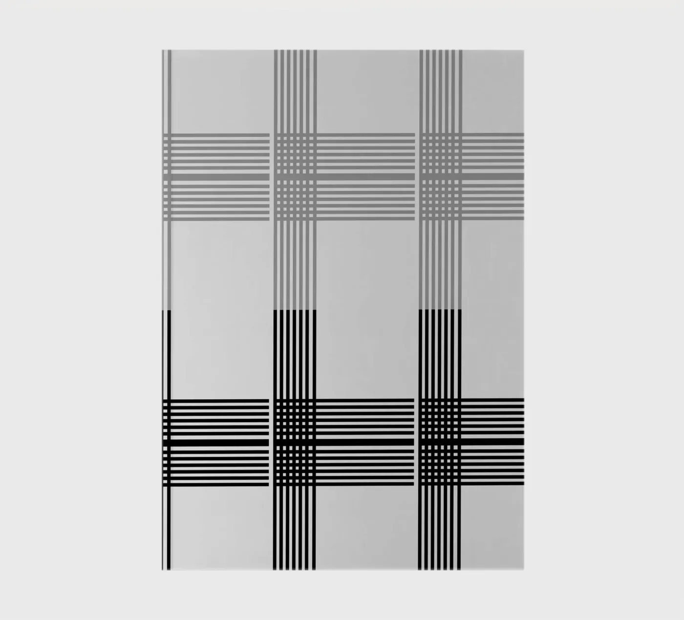Gray Black Lines Pattern notebook by KHouse Studio