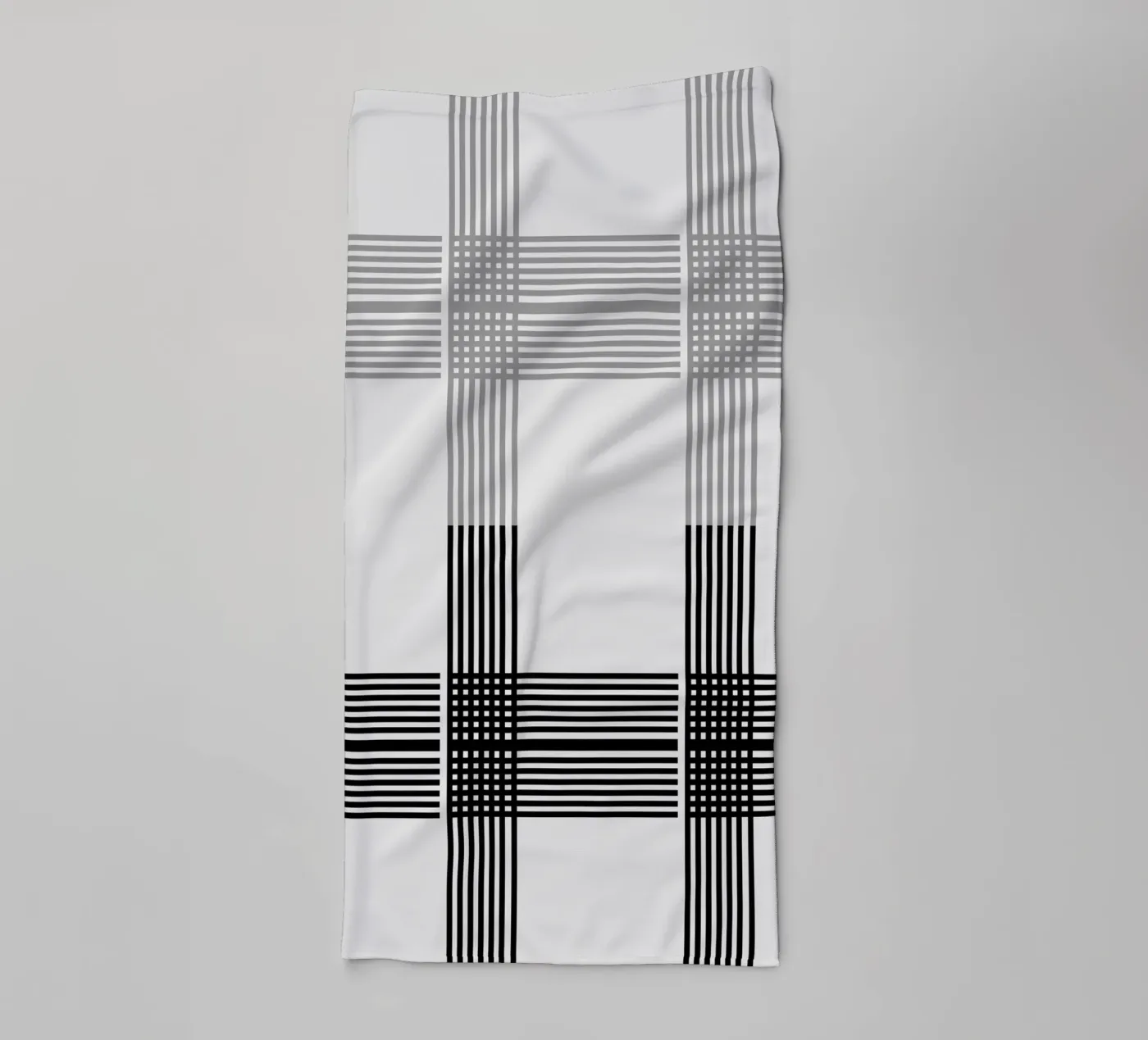 Gray Black Lines Pattern towel by KHouse Studio