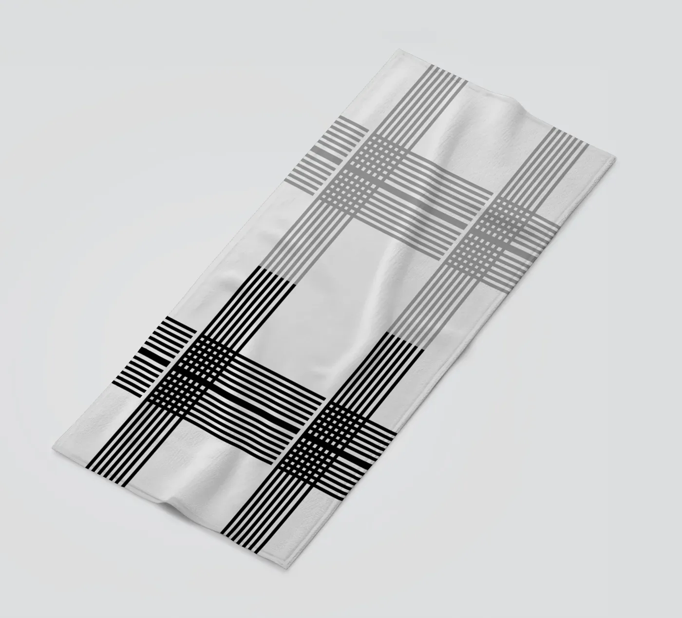 Motif de lignes grises et noires serviette de plage de KHouse Studio