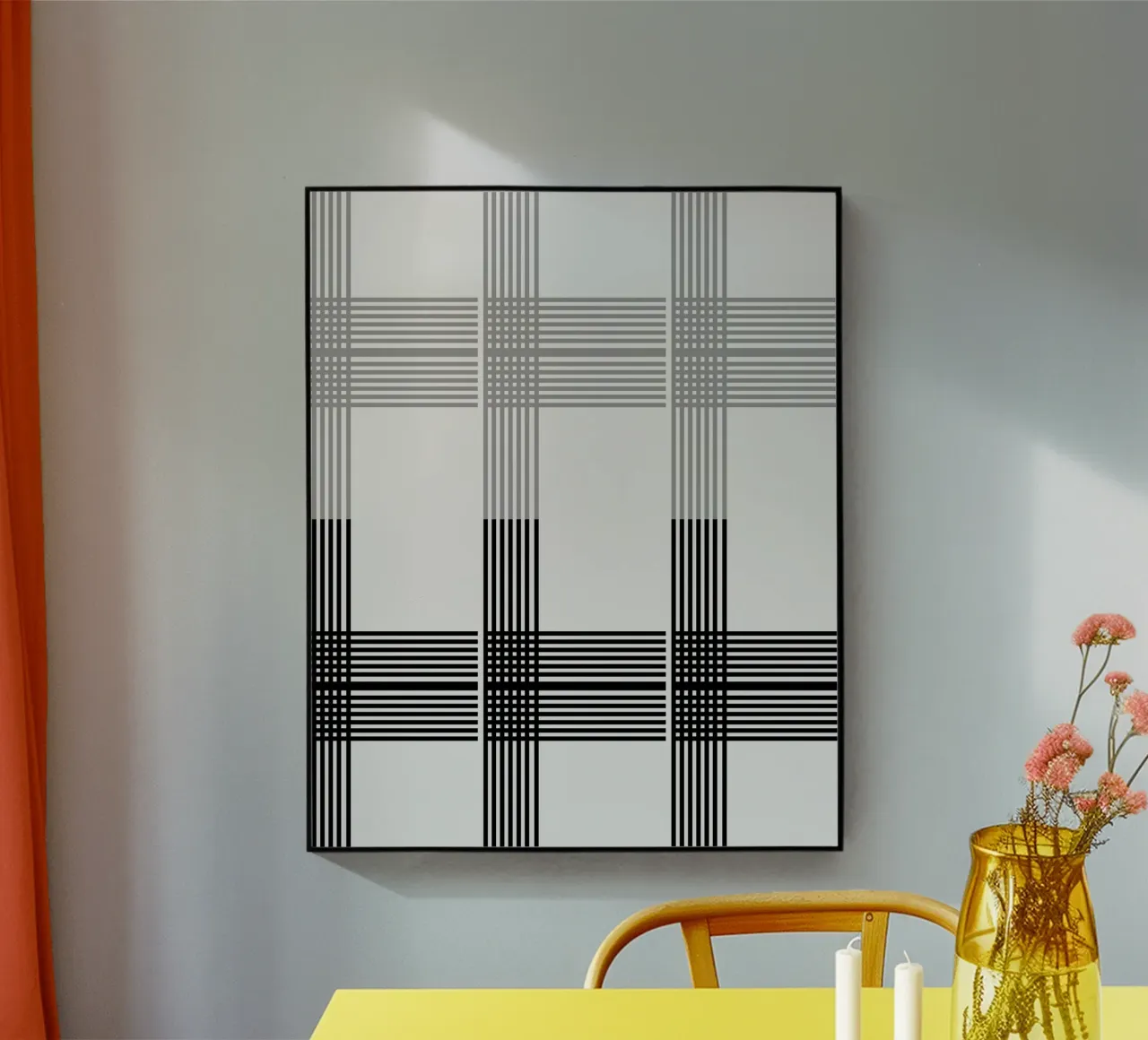 Gray Black Lines Pattern plexiglas de KHouse Studio