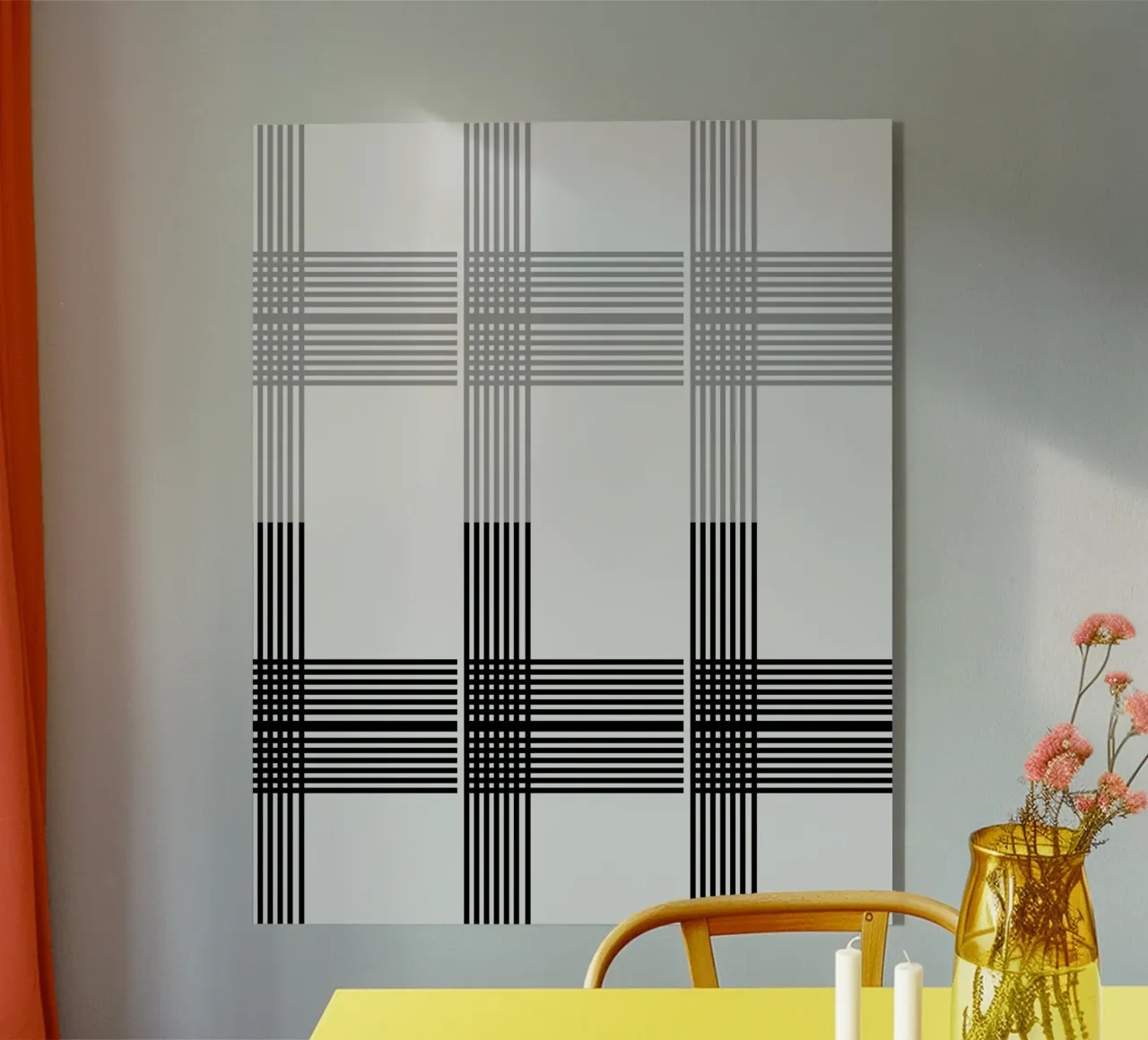 Gray Black Lines Pattern plexiglas de KHouse Studio