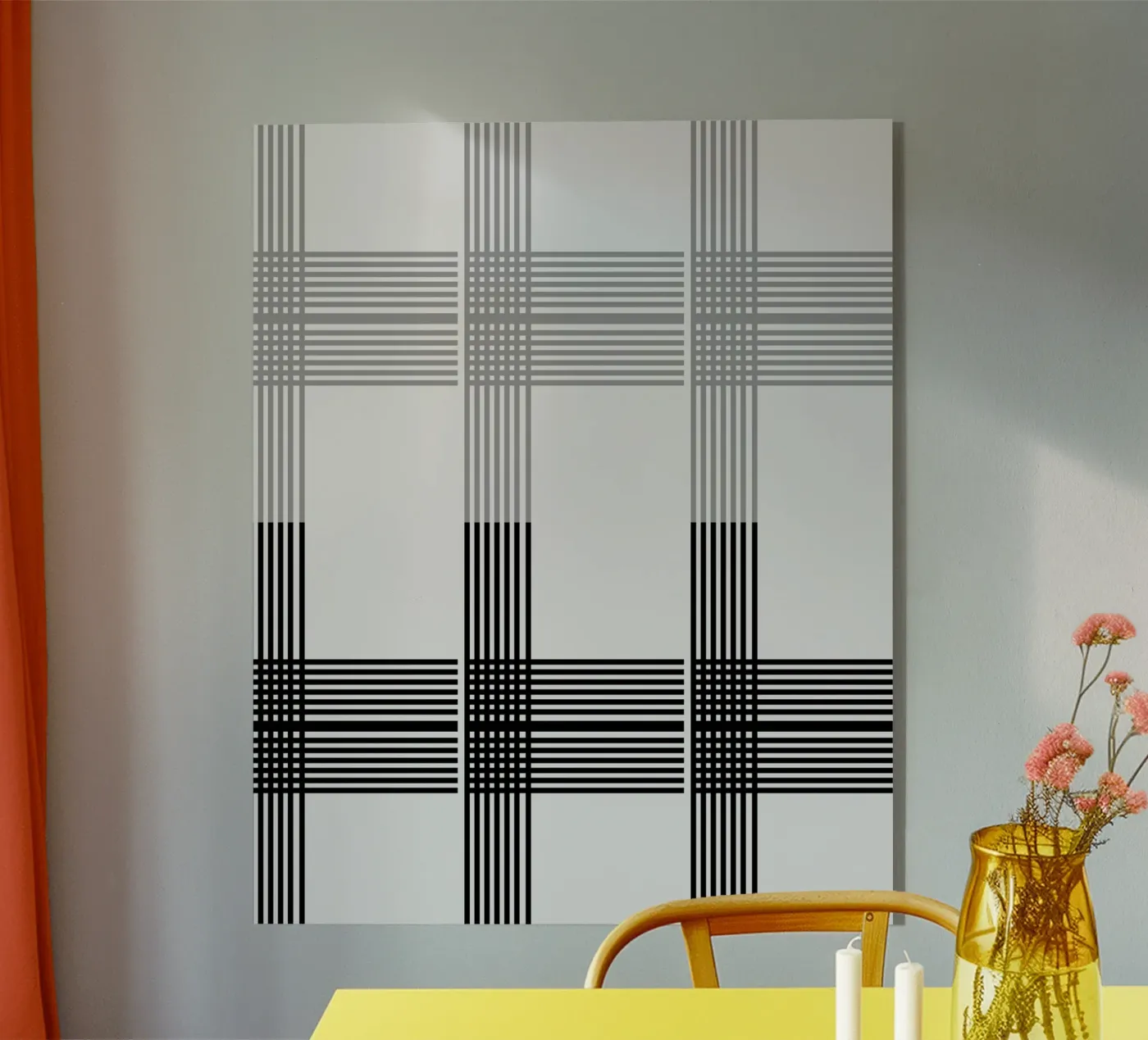 Motif de lignes grises et noires plexiglas de KHouse Studio