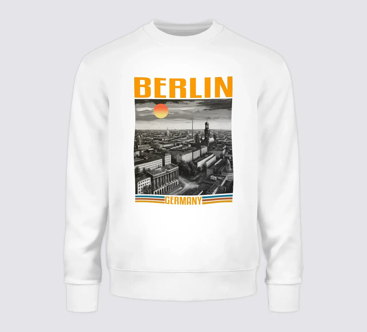 BERLINO panorama della città anni '70 design classico retrò felpa da theganduls