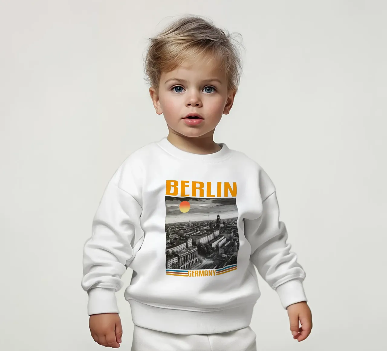 BERLINO panorama della città anni '70 design classico retrò felpa neonato da theganduls