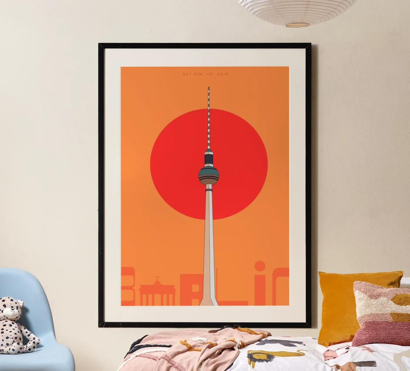 Berlin geographical coordinates poster by DLart