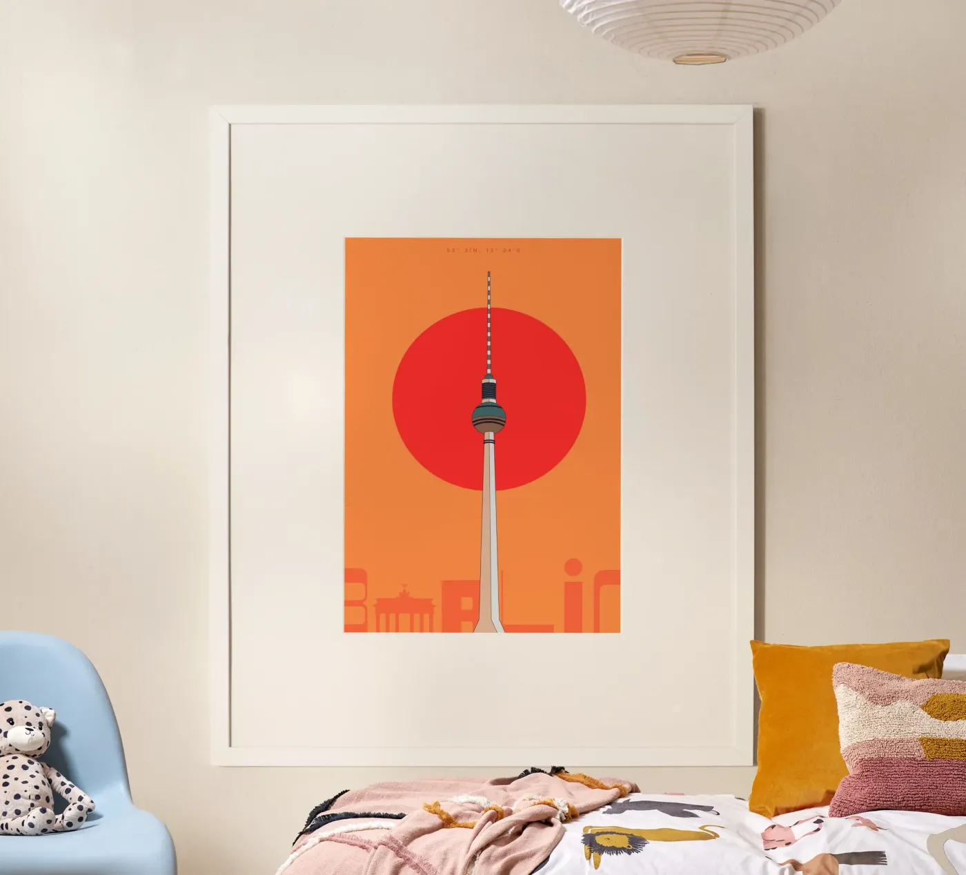 Berlin geographical coordinates poster by DLart