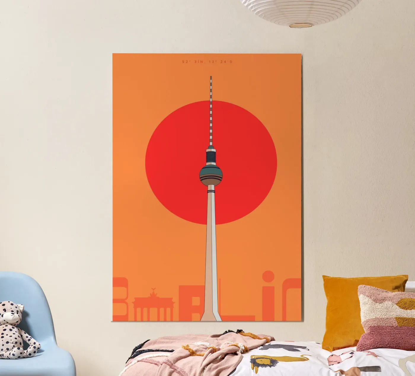 Berlin geographical coordinates poster by DLart