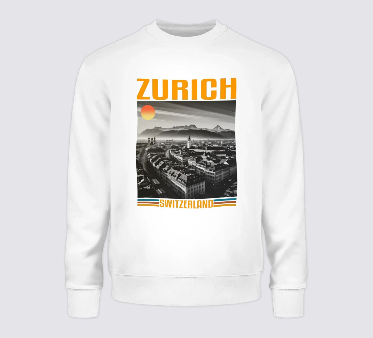 zürich stadtpanorama 70er Jahre retro klassisches Design Sweatshirt von theganduls