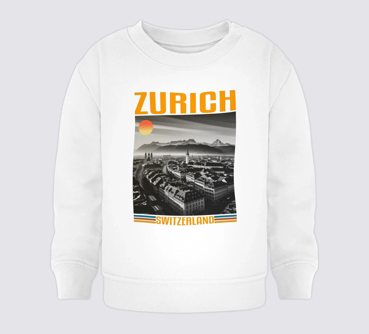 zürich stadtpanorama 70er Jahre retro klassisches Design Baby Sweatshirt von theganduls