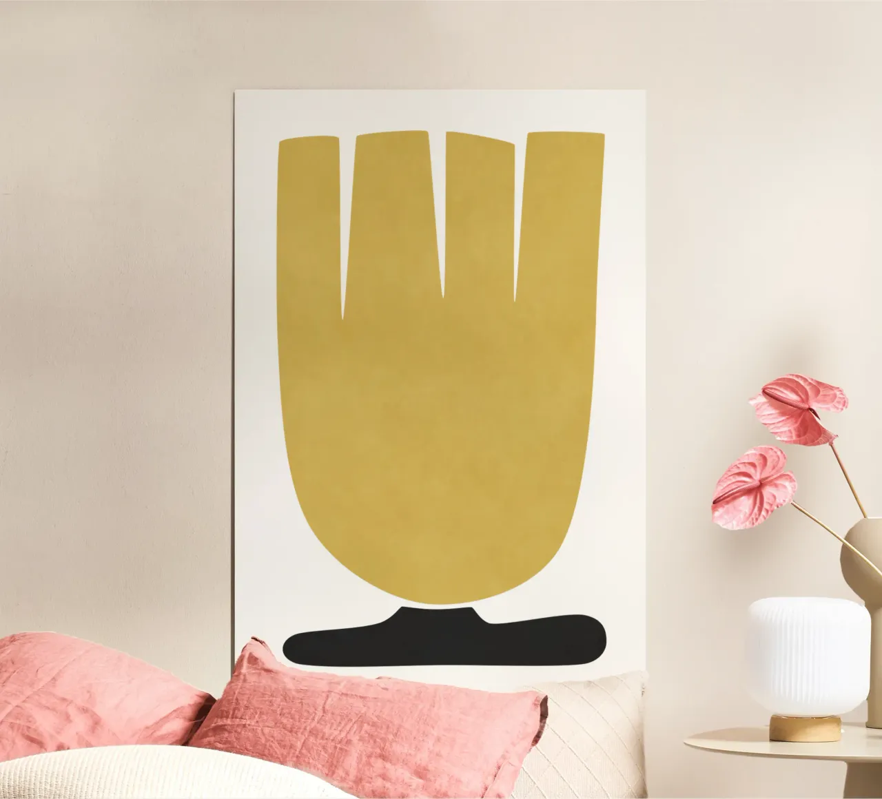 Fiore di tulipano poster con telaio in legno da amini54