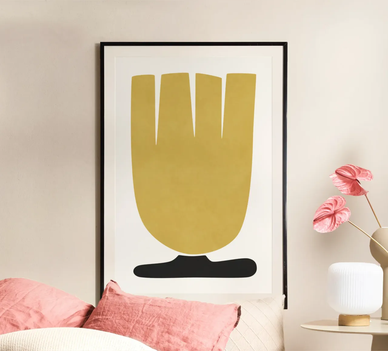 Fiore di tulipano poster con telaio in legno da amini54