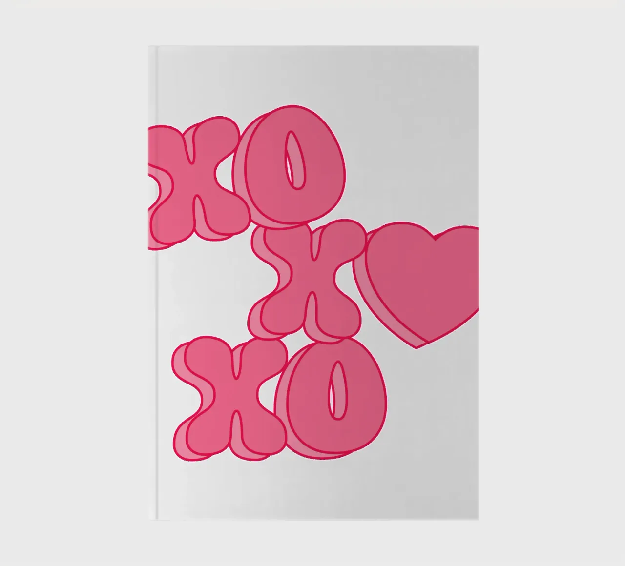 XO XO XO Print, Pink Preppy Art, Dopamine Art notebook by pdigitalprints