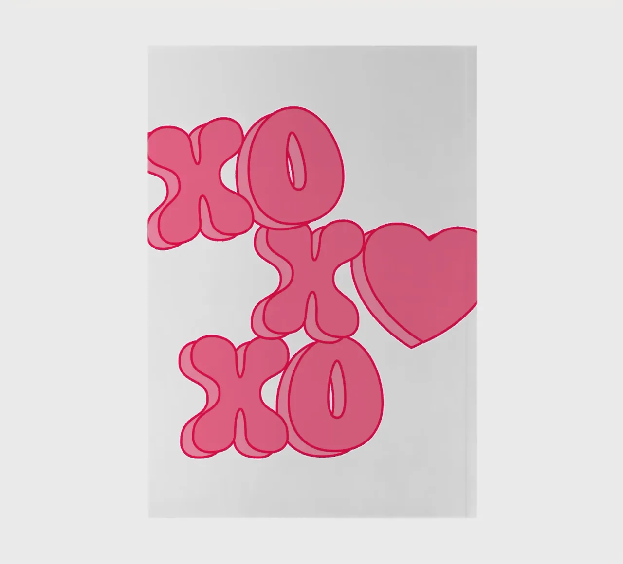 XO XO XO Print, Pink Preppy Art, Dopamine Art notebook by pdigitalprints