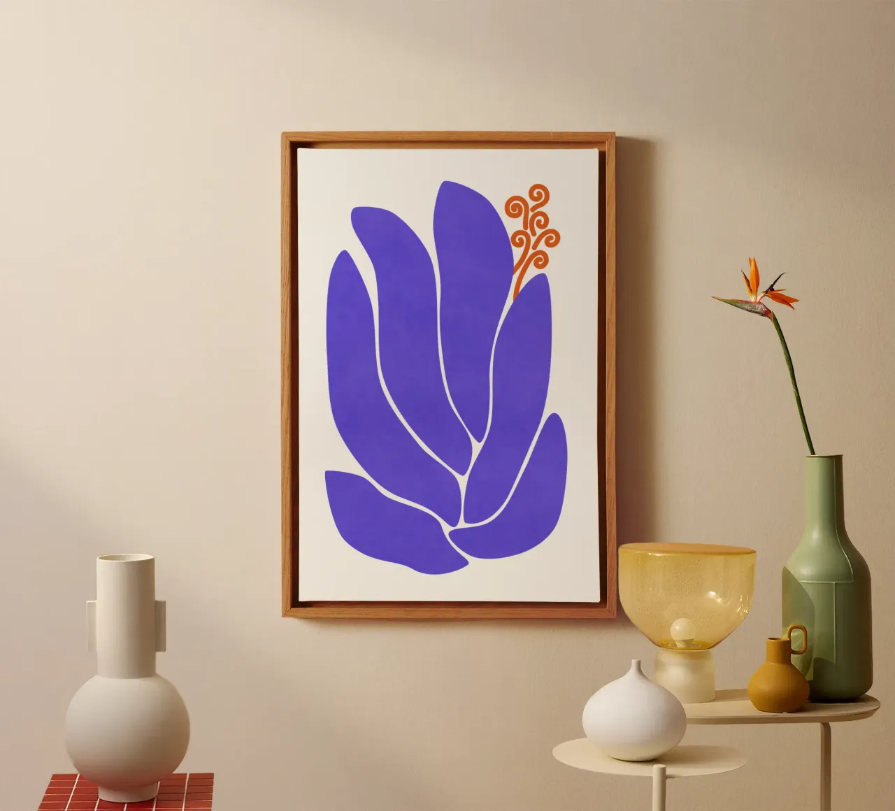 Leliebloem canvas met Baklijst van amini54