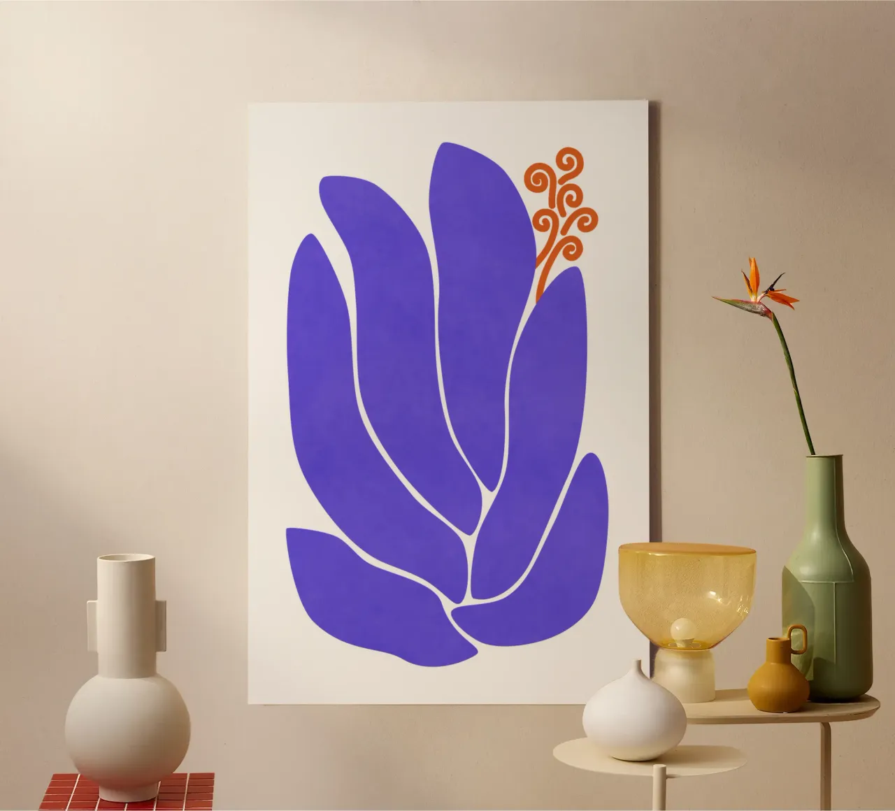 Leliebloem canvas met Baklijst van amini54