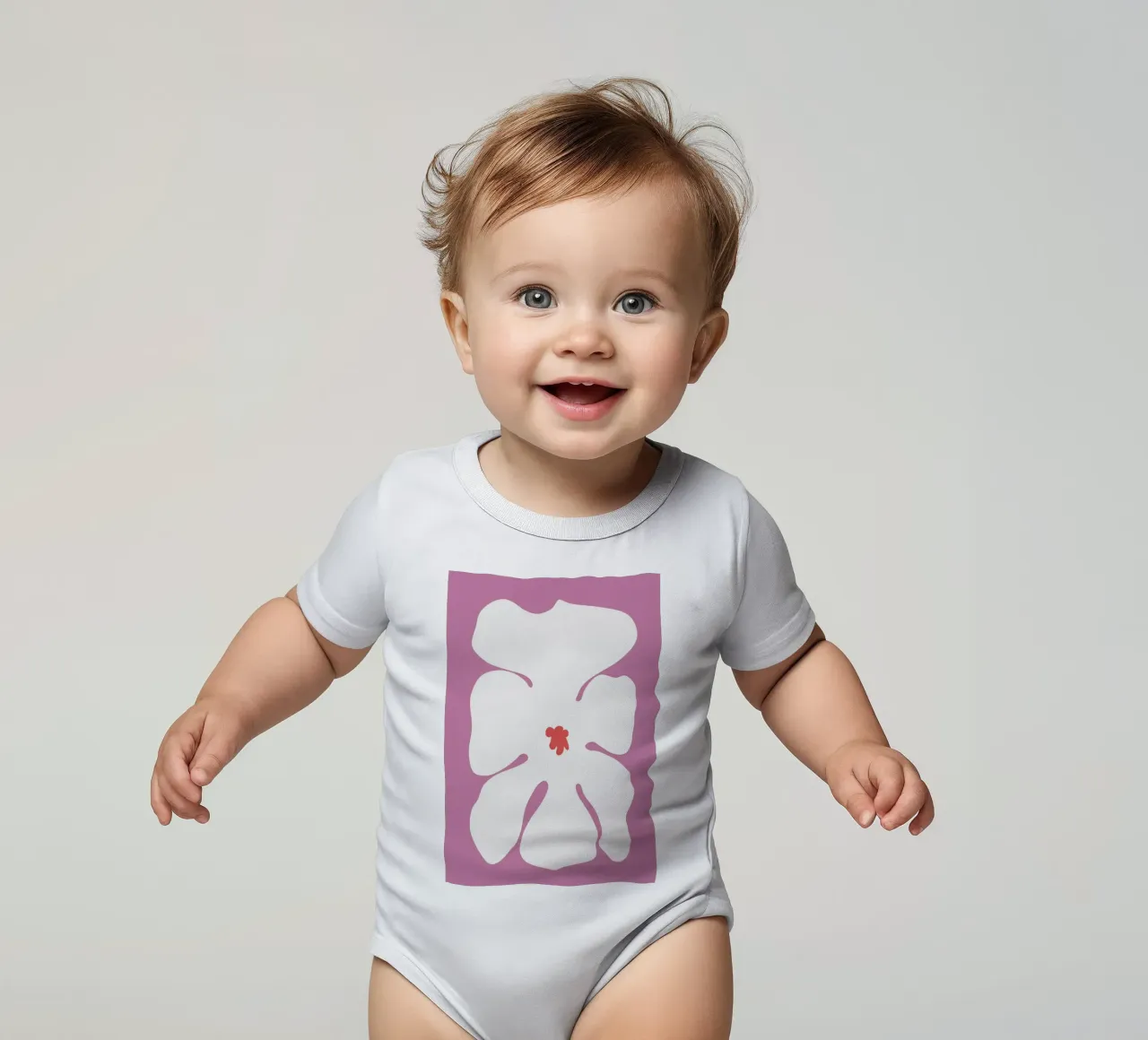 Fiore di orchidea body neonato maniche corte da amini54