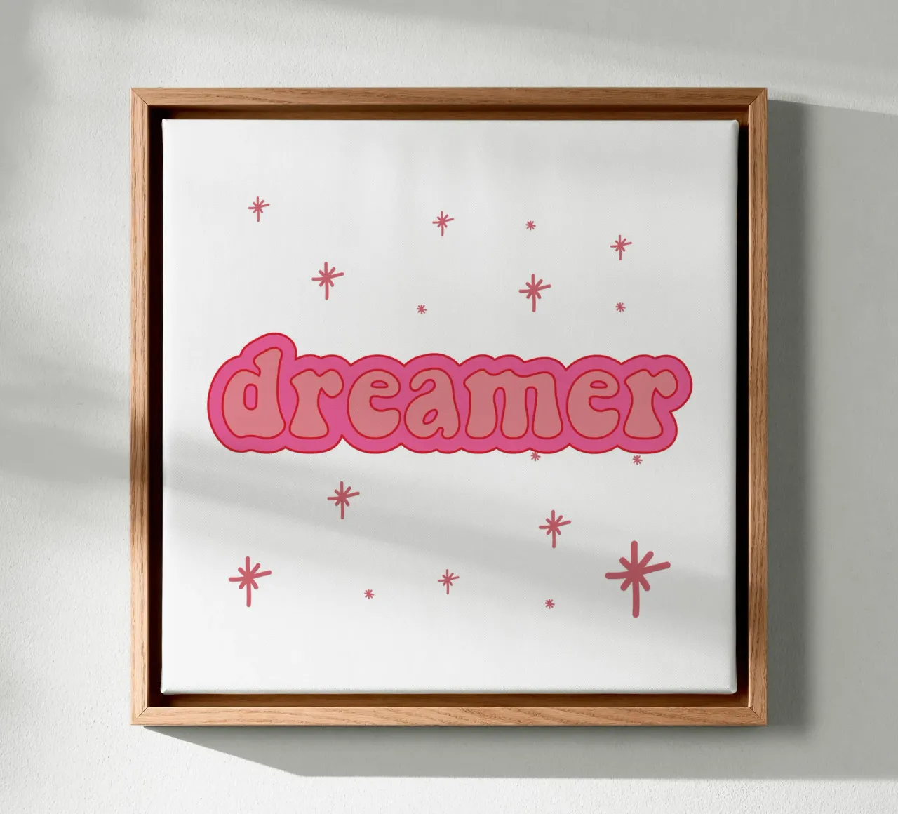 Y2k dromer typografie print canvas met Baklijst van pdigitalprints