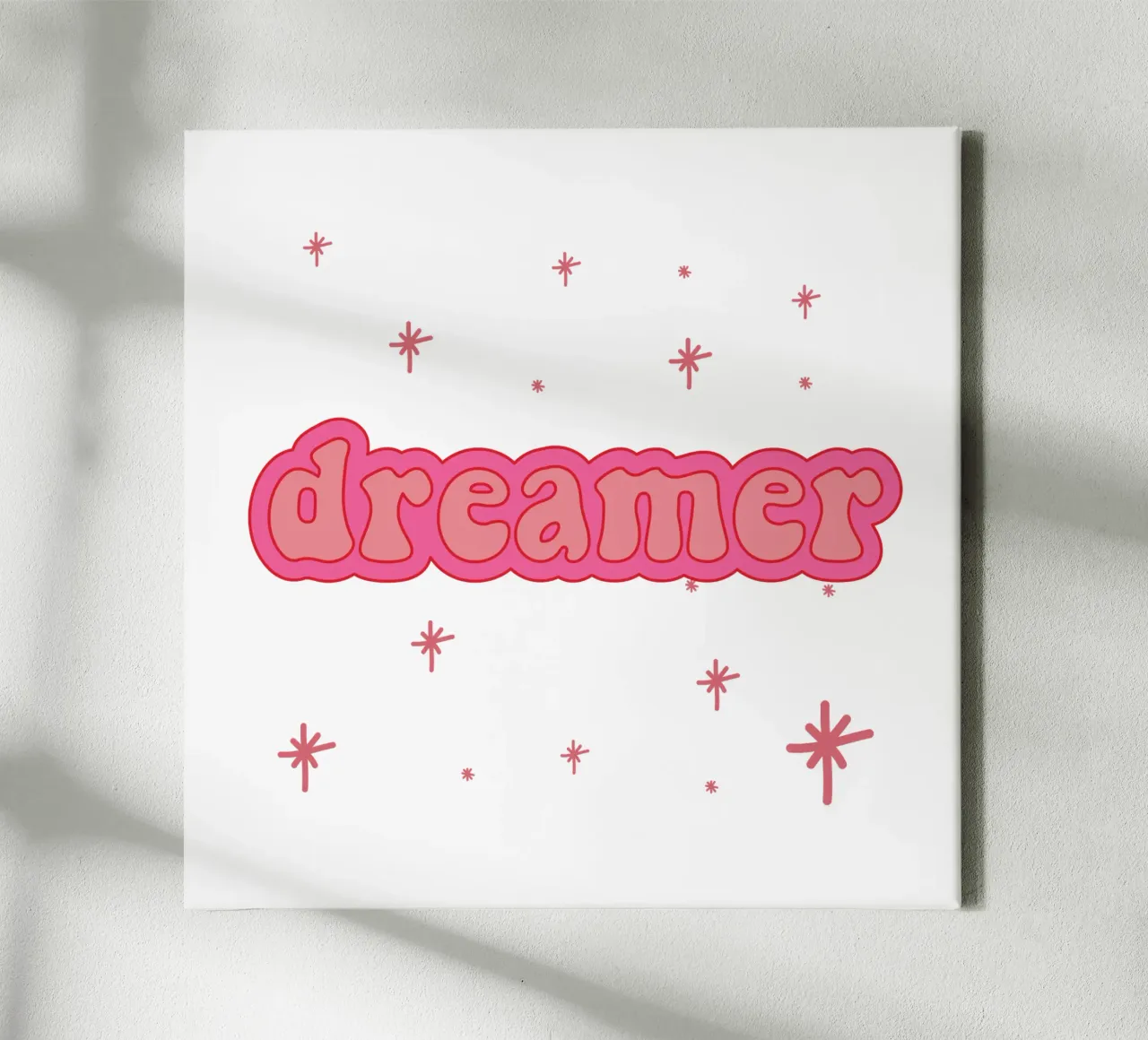 Y2k dromer typografie print canvas met Baklijst van pdigitalprints