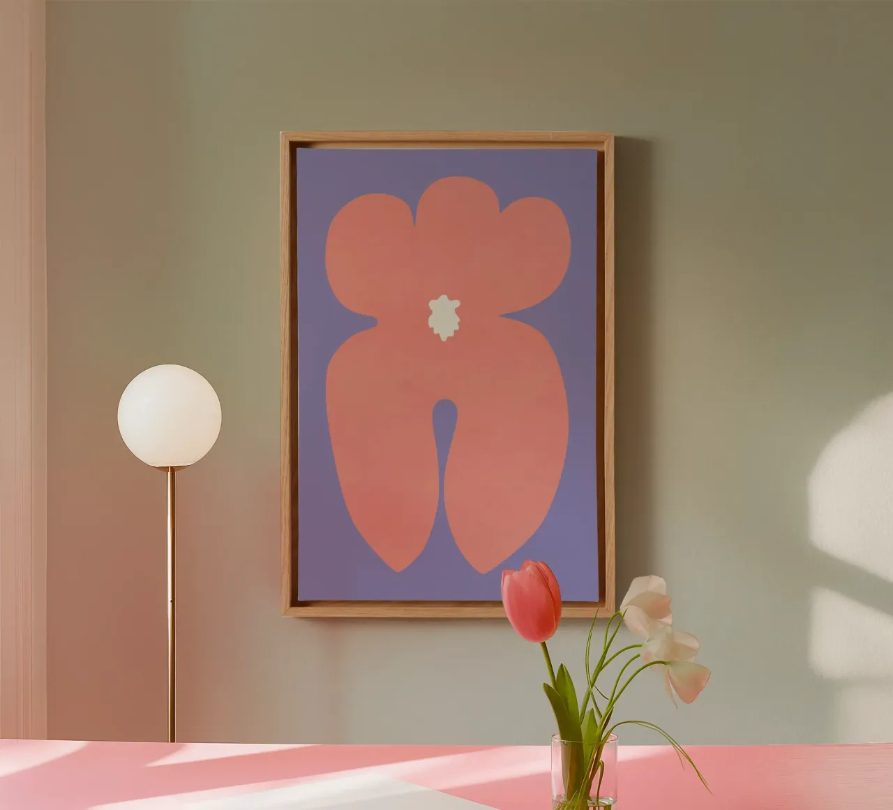 Fiore di orchidea II tela con Cornice a cassetta da amini54