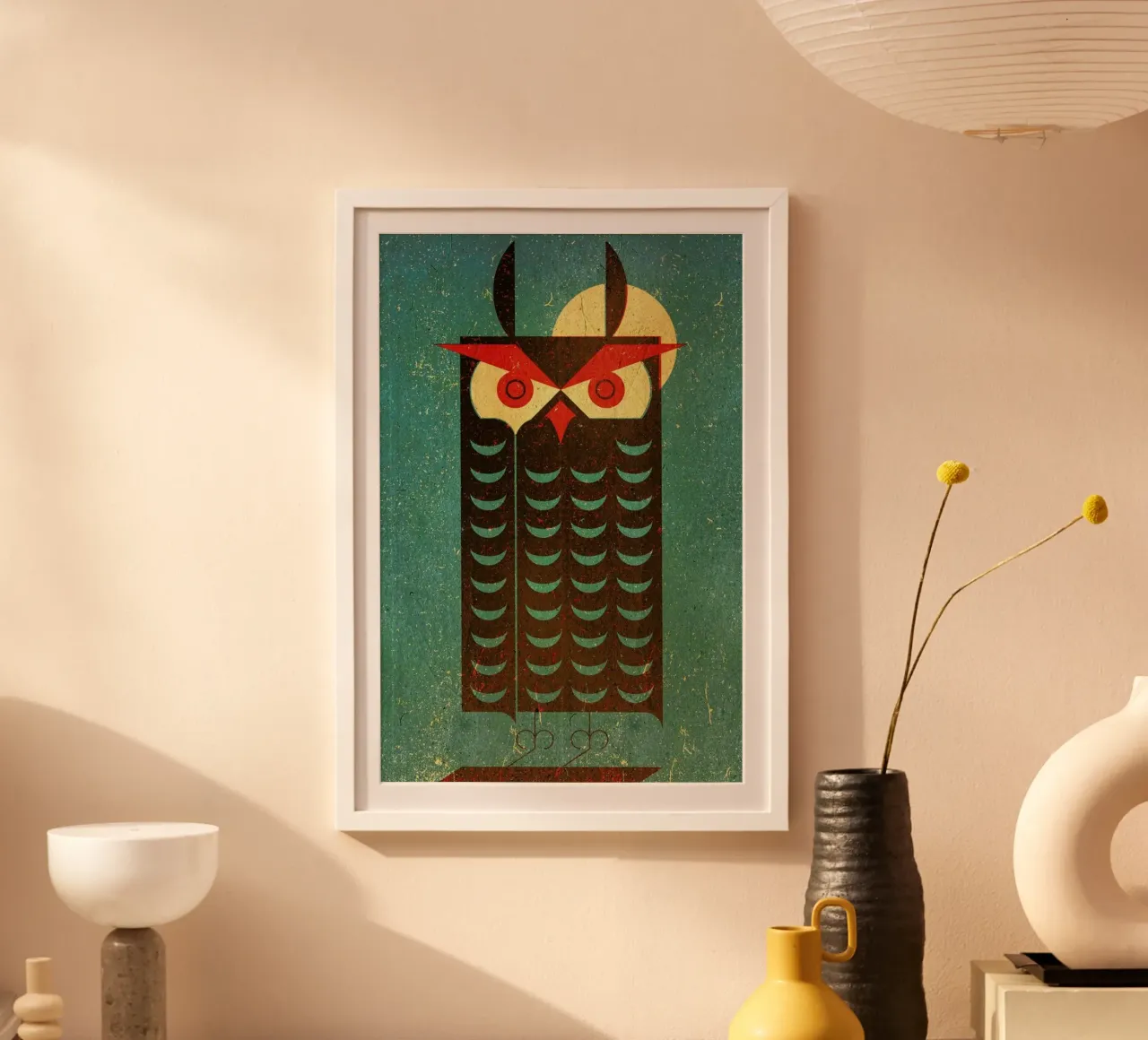 Owl poster con telaio in legno da Komboh